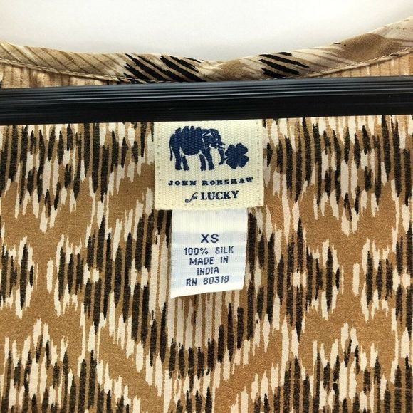 John Robshaw For Lucky Brand Size XS 100% Silk Dre - Picture 3 of 6